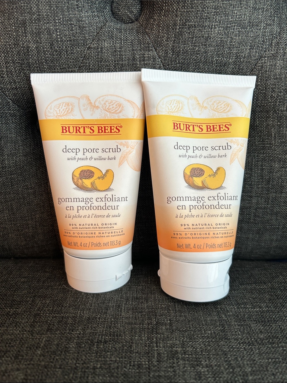 NEW 🆕 TWO Burt's Bees Deep Pore Scrub Peach & Willow Bark